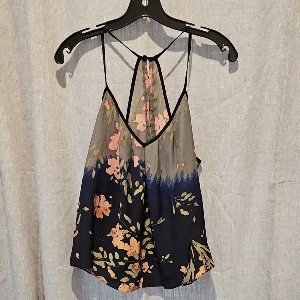 Kimchi Blue Hi-Low Floral Ombre Camisole Racerback Flounce Tank